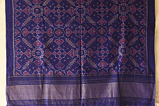 Vasant . वसंत ~ Woolen Patola Shawl ~ Blue Traditional
