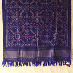 Vasant . वसंत ~ Woolen Patola Shawl ~ Blue Traditional
