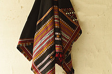 Winter's Call ❁ Kutchi Embroidered Mirror Work & Bhujodi Woven Woolen Black Shawl