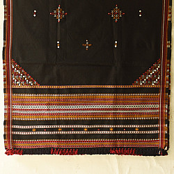 Winter's Call ❁ Kutchi Embroidered Mirror Work & Bhujodi Woven Woolen Black Shawl