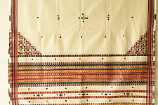 Winter's Call ❁ Kutchi Embroidered Mirror Work & Bhujodi Woven Woolen Shawl - Off White