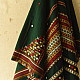 Kutchi Embroidered Mirror Work & Bhujodi Woven Woolen Green Shawl