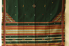 Winter's Call ❁ Kutchi Embroidered Mirror Work & Bhujodi Woven Woolen Green Shawl