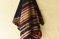 Winter's Call ❁ Kutchi Embroidered Mirror Work & Bhujodi Woven Woolen Navy Blue Shawl