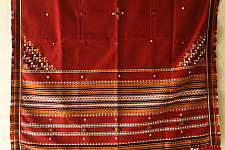 Winter's Call ❁ Kutchi Embroidered Mirror Work & Bhujodi Woven Woolen Shawl - Maroon