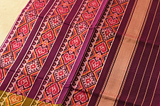 चंपा - चकली ⁂ Handwoven Traditional Patola Silk Saree | Purple 