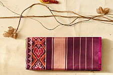 चंपा - चकली ⁂ Handwoven Traditional Patola Silk Saree | Purple 