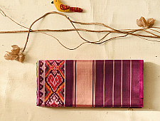 चंपा - चकली ⁂ Handwoven Traditional Patola Silk Saree | Purple 