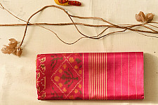चंपा - चकली ⁂ Traditional Patola Silk Saree | ivory & Pink 