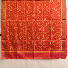 Rasika . रसिका ~ Patola Silk Dupatta ~ Orangish Brown 