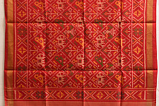 Rasika . रसिका ~ Patola Silk Dupatta ~ Parrot & Elephant Motif