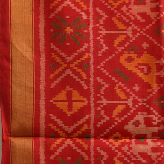 shop pure silk patola dupatta ~ Parrot & Elephant Motif