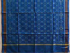 Rasika . रसिका ~ Patola Silk Dupatta ~ Peacock Feather Blue Color