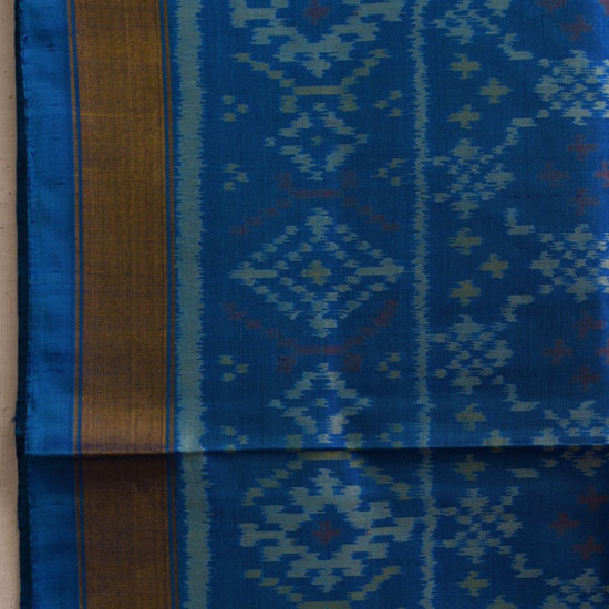 shop pure silk patola dupatta handloom~ Peacock Feather Blue Color