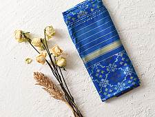 Rasika . रसिका ~ Patola Silk Dupatta ~ Peacock Feather Blue Color