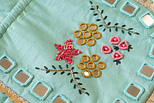 A pocket full of joy | Embroidered Potli Purse With Detachable Belt - Light Blue