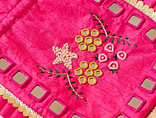 A pocket full of joy | Embroidered Potli Purse With Detachable Belt  - Rani Pink