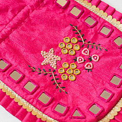 A pocket full of joy | Embroidered Potli Purse With Detachable Belt  - Rani Pink
