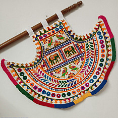 Wall Hanging ⁂ Kutchi Embroidered Traditional Fan Wall Piece / Wall Hanging - Vinjano