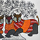 Hand Painted Gond Painting - Wild Cats