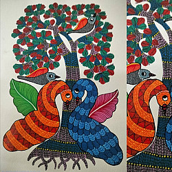 Nandan . नंदन ✦ Handcrafted ~ Gond Painting ( 12" x 16" ) - Tribal Tale