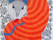 Nandan . नंदन ❁ Canvas Gond Painting (2x3 Feet) ❁ 1
