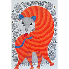 Nandan . नंदन ❁ Canvas Gond Painting (2x3 Feet) ❁ 1
