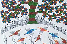 Nandan . नंदन ❁ Canvas Gond Painting (2x3 Feet) ❁ 2