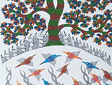 Nandan . नंदन ❁ Canvas Gond Painting (2x3 Feet) ❁ 2