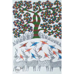 Nandan . नंदन ❁ Canvas Gond Painting (2x3 Feet) ❁ 2