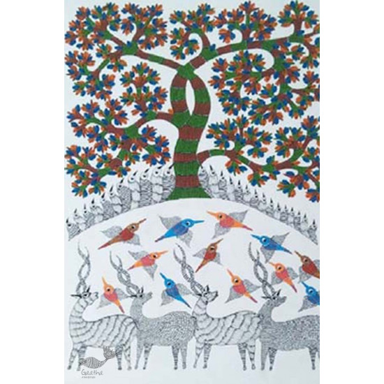 Shop online hand painted canvas gond painting