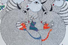 Nandan . नंदन ❁ Canvas Gond Painting (2x3 Feet) ❁ 3