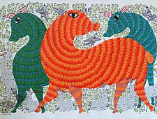 Nandan . नंदन ❁ Canvas Gond Painting (2x3 Feet) ❁ 4