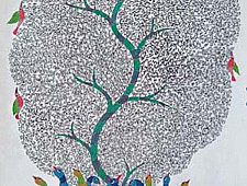 Nandan . नंदन ❁ Canvas Gond Painting (3x4 Feet) ❁ 6