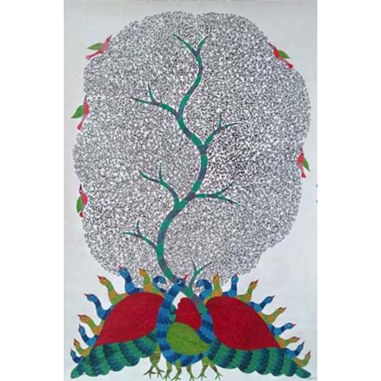 Shop online hand painted canvas gond painting