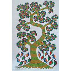 Nandan . नंदन ❁ Canvas Gond Painting (2x3 Feet) ❁ 8