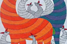 Nandan . नंदन ❁ Canvas Gond Painting (2x3 Feet) ❁ 9