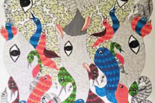 Nandan . नंदन ❁ Canvas Gond Painting (2x3 Feet) ❁ 10