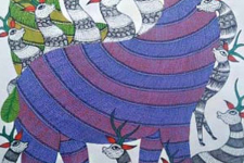 Nandan . नंदन ❁ Canvas Gond Painting (2x3 Feet) ❁ 11