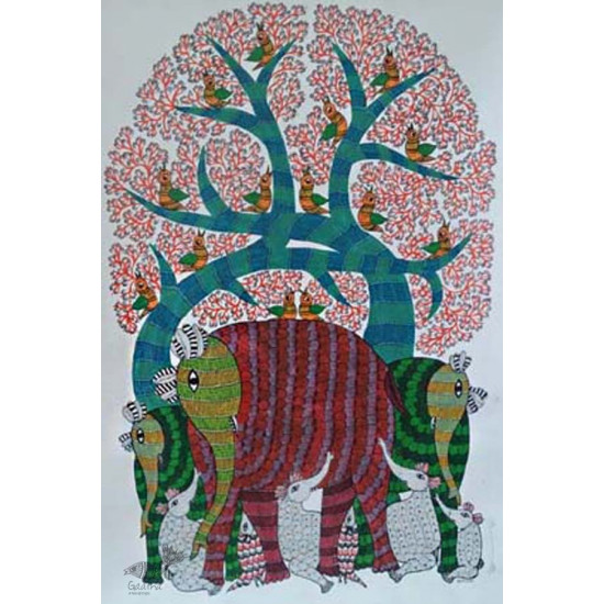 Shop online hand painted canvas gond painting