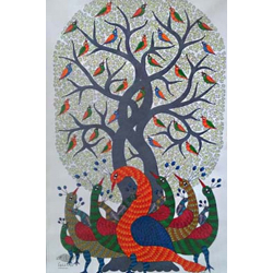 Nandan . नंदन ❁ Canvas Gond Painting (3x5 Feet) ❁ 16