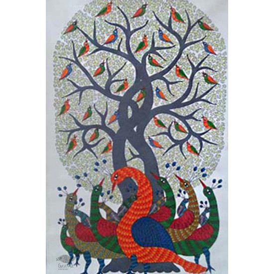 Shop online hand painted canvas gond painting