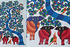 Nandan . नंदन ❁ Canvas Gond Painting (2x3 Feet) ❁ 12