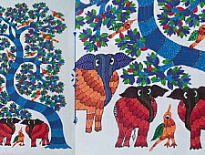 Nandan . नंदन ❁ Canvas Gond Painting (2x3 Feet) ❁ 12