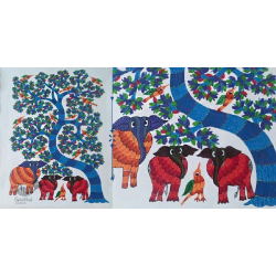 Nandan . नंदन ❁ Canvas Gond Painting (2x3 Feet) ❁ 12