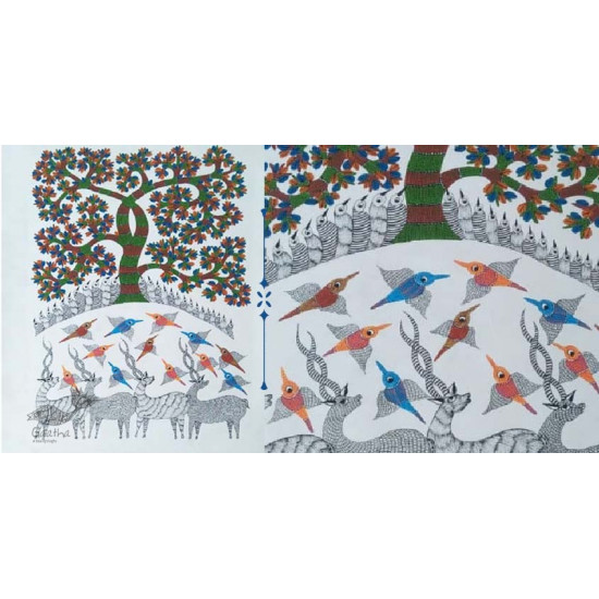 Shop online hand painted canvas gond painting