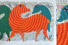 Nandan . नंदन ❁ Canvas Gond Painting (2x3 Feet) ❁ 4