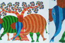 Nandan . नंदन ❁ Canvas Gond Painting (2x3 Feet) ❁ 5