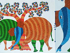 Nandan . नंदन ❁ Canvas Gond Painting (2x3 Feet) ❁ 5