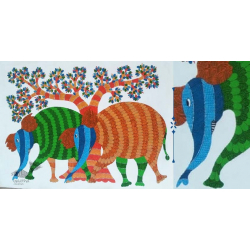 Nandan . नंदन ❁ Canvas Gond Painting (2x3 Feet) ❁ 5